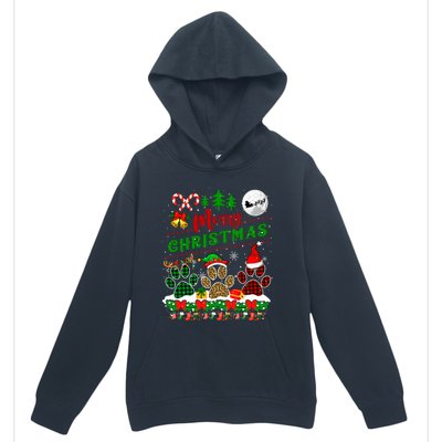 Merry Christmas Santa Reindeer Elf Dog Paws Funny Family Meaningful Gift Urban Pullover Hoodie