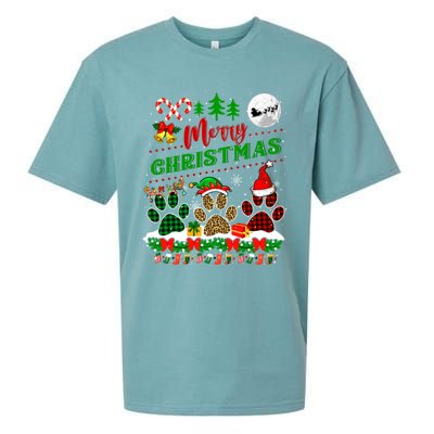 Merry Christmas Santa Reindeer Elf Dog Paws Funny Family Meaningful Gift Sueded Cloud Jersey T-Shirt