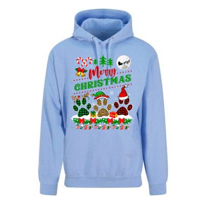 Merry Christmas Santa Reindeer Elf Dog Paws Funny Family Meaningful Gift Unisex Surf Hoodie