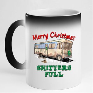 Christmas Vacation, Merry Christmas Shitters Full, Christmas Ugly 11oz Black Color Changing Mug