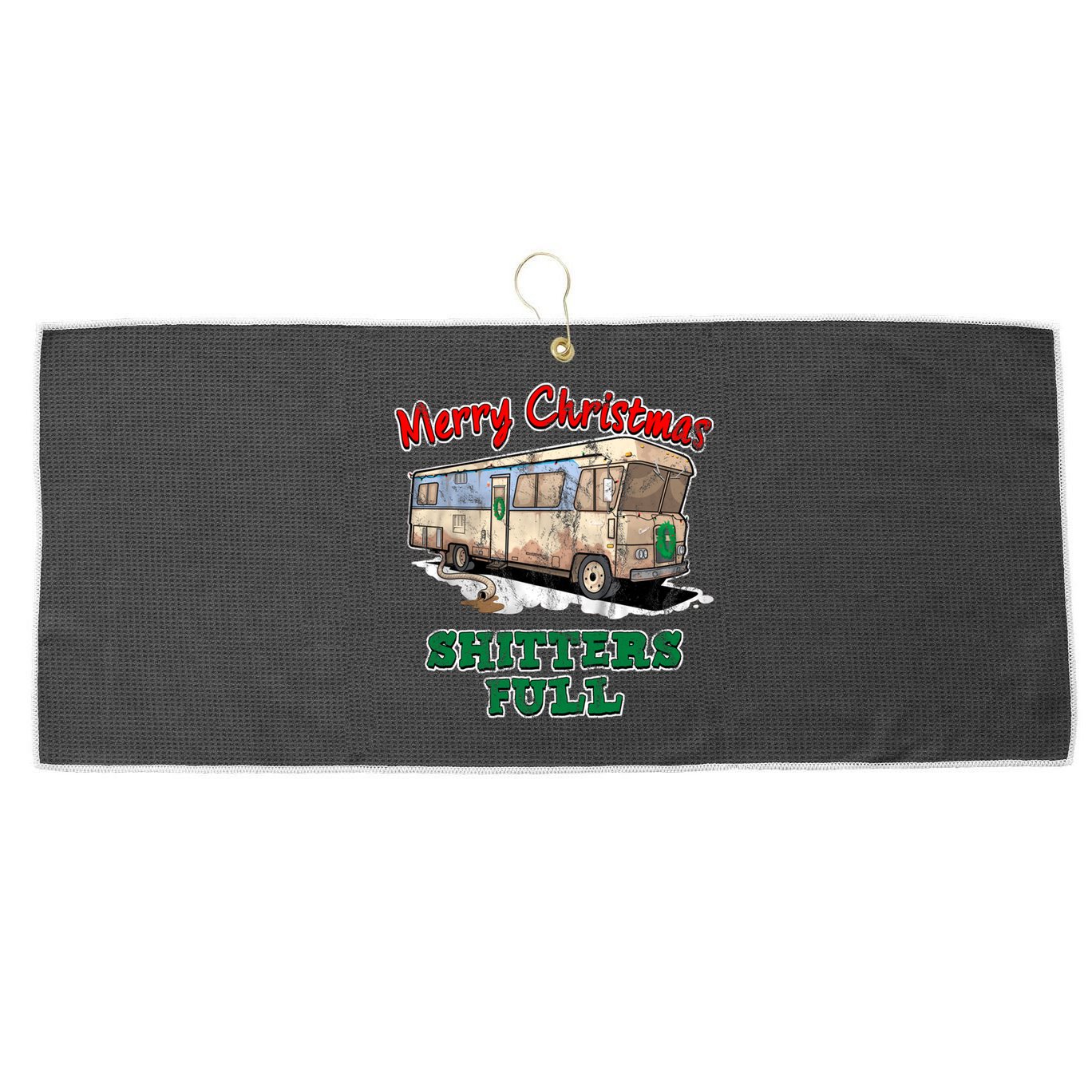 Christmas Vacation, Merry Christmas Shitters Full, Christmas Ugly Large Microfiber Waffle Golf Towel