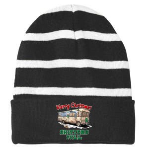 Christmas Vacation, Merry Christmas Shitters Full, Christmas Ugly Striped Beanie with Solid Band