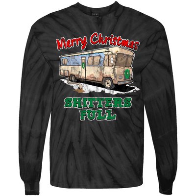 Christmas Vacation, Merry Christmas Shitters Full, Christmas Ugly Tie-Dye Long Sleeve Shirt
