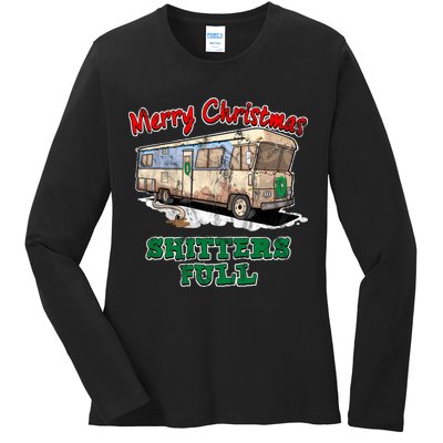 Christmas Vacation, Merry Christmas Shitters Full, Christmas Ugly Ladies Long Sleeve Shirt