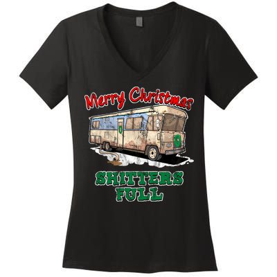 Christmas Vacation, Merry Christmas Shitters Full, Christmas Ugly Women's V-Neck T-Shirt