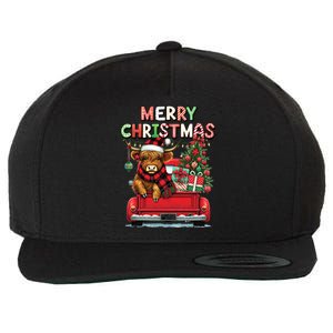 Merry Christmas Scottish Highland Cow Xmas Farm Animal Lover Funny Gift Wool Snapback Cap