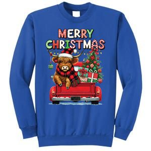 Merry Christmas Scottish Highland Cow Xmas Farm Animal Lover Funny Gift Sweatshirt