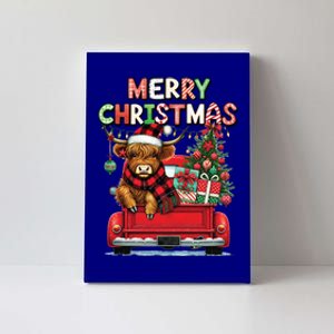 Merry Christmas Scottish Highland Cow Xmas Farm Animal Lover Funny Gift Canvas