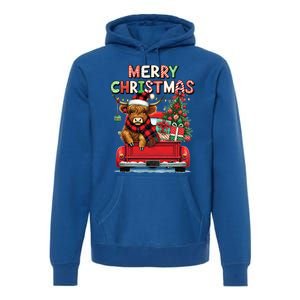 Merry Christmas Scottish Highland Cow Xmas Farm Animal Lover Funny Gift Premium Hoodie