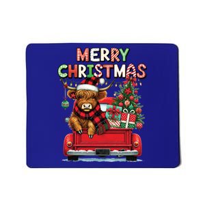 Merry Christmas Scottish Highland Cow Xmas Farm Animal Lover Funny Gift Mousepad