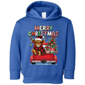 Merry Christmas Scottish Highland Cow Xmas Farm Animal Lover Funny Gift Toddler Hoodie