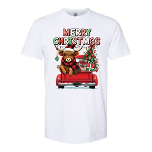 Merry Christmas Scottish Highland Cow Xmas Farm Animal Lover Funny Gift Softstyle CVC T-Shirt