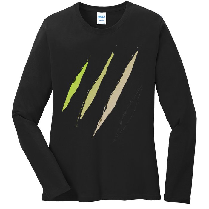 Monster Claw Scratch Ladies Long Sleeve Shirt