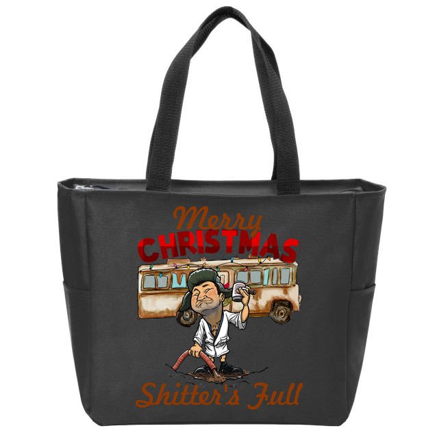 Merry Christmas Shitters Full Ugly Zip Tote Bag