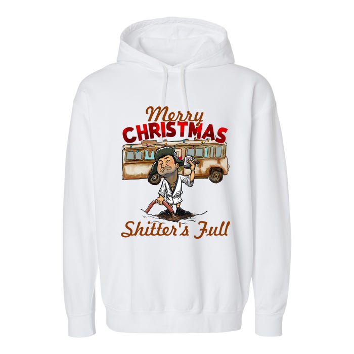 Christmas Vacation, Merry Christmas Shitters Full, Christmas Ugly Garment-Dyed Fleece Hoodie