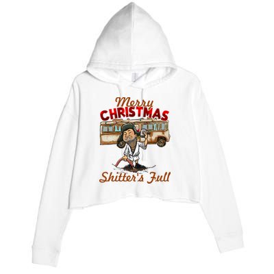 Merry Christmas Shitters Full Ugly Crop Fleece Hoodie