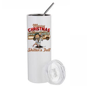 Christmas Vacation, Merry Christmas Shitters Full, Christmas Ugly Stainless Steel Tumbler