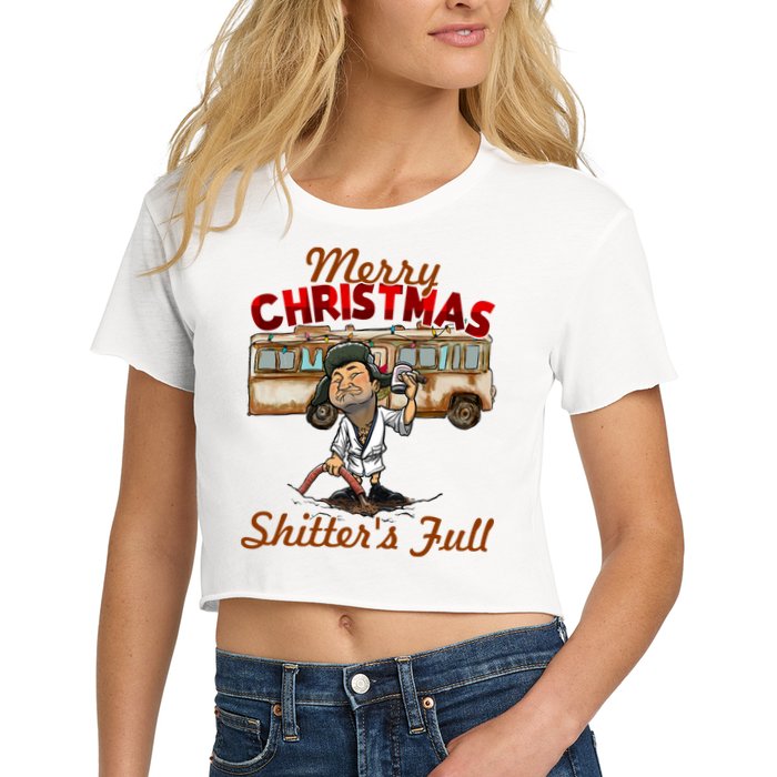 Merry Christmas Shitters Full Ugly Crop Top