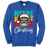 Merry Christmas Santa Face Retro Sunglasses Vintage Humor Funny Gift Sweatshirt