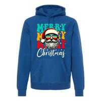 Merry Christmas Santa Face Retro Sunglasses Vintage Humor Funny Gift Premium Hoodie