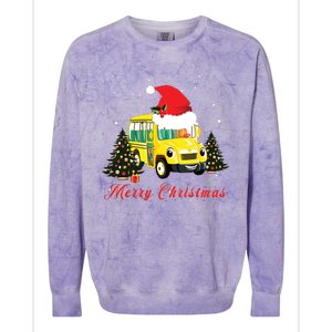 Merry Christmas School Bus Driver Xmas Pajamas Gifto Colorblast Crewneck Sweatshirt