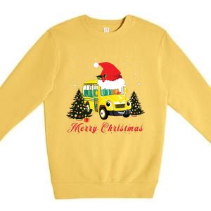 Merry Christmas School Bus Driver Xmas Pajamas Gifto Premium Crewneck Sweatshirt