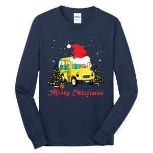 Merry Christmas School Bus Driver Xmas Pajamas Gifto Tall Long Sleeve T-Shirt