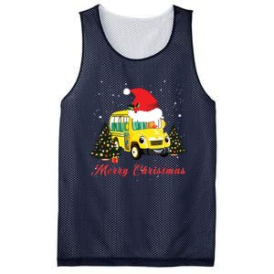 Merry Christmas School Bus Driver Xmas Pajamas Gifto Mesh Reversible Basketball Jersey Tank