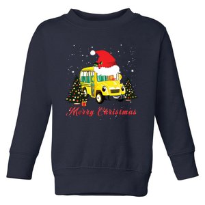 Merry Christmas School Bus Driver Xmas Pajamas Gifto Toddler Sweatshirt