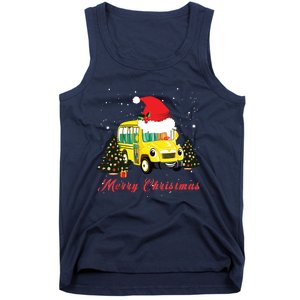 Merry Christmas School Bus Driver Xmas Pajamas Gifto Tank Top