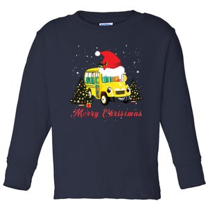 Merry Christmas School Bus Driver Xmas Pajamas Gifto Toddler Long Sleeve Shirt