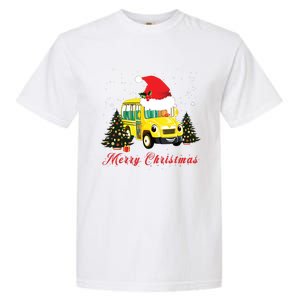 Merry Christmas School Bus Driver Xmas Pajamas Gifto Garment-Dyed Heavyweight T-Shirt