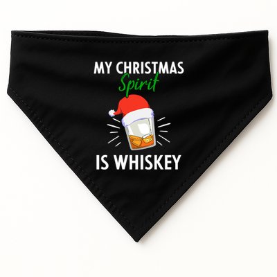 My Christmas Spirit Is Whiskey Funny Er Xmas Gift USA-Made Doggie Bandana