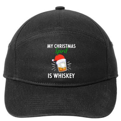 My Christmas Spirit Is Whiskey Funny Er Xmas Gift 7-Panel Snapback Hat