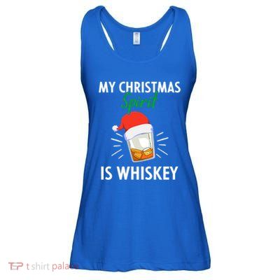 My Christmas Spirit Is Whiskey Funny Er Xmas Gift Ladies Essential Flowy Tank