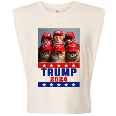 Make Cats Save Again Trump Usa President Election 2024 Garment-Dyed Women's Muscle Tee