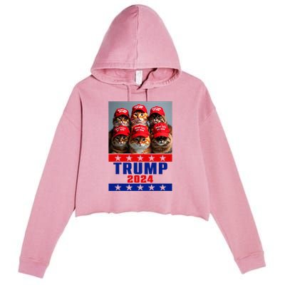 Make Cats Save Again Trump Usa President Election 2024 Crop Fleece Hoodie