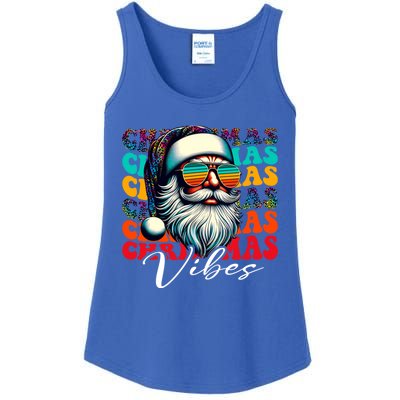 Merry Christmas Santa Face Retro Sunglasses Vintage Humor Gift Ladies Essential Tank