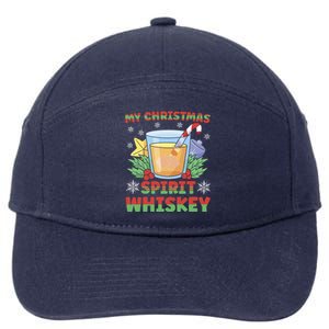 My Christmas Spirit Is Whiskey Gift 7-Panel Snapback Hat