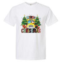 Merry Christmas School Bus Driver Santa Claus And Xmas Trees Garment-Dyed Heavyweight T-Shirt