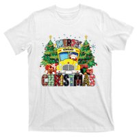 Merry Christmas School Bus Driver Santa Claus And Xmas Trees T-Shirt