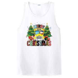 Merry Christmas School Bus Driver Santa Claus And Xmas Trees PosiCharge Competitor Tank