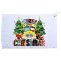 Merry Christmas School Bus Driver Santa Claus And Xmas Trees Grommeted Golf Towel