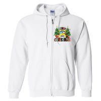 Merry Christmas School Bus Driver Santa Claus And Xmas Trees Full Zip Hoodie