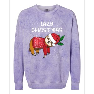 Merry Christmas Santa Sloth Merry Slothmas Lazy Christmas Gift Colorblast Crewneck Sweatshirt