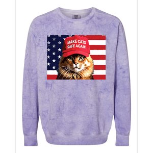 Make Cats Safe Again Red Hat 2024 Debate Funny Colorblast Crewneck Sweatshirt