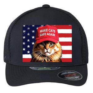 Make Cats Safe Again Red Hat 2024 Debate Funny Flexfit Unipanel Trucker Cap