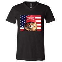 Make Cats Safe Again Red Hat 2024 Debate Funny V-Neck T-Shirt