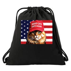 Make Cats Safe Again Red Hat 2024 Debate Funny Drawstring Bag