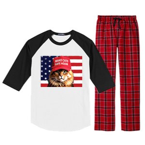 Make Cats Safe Again Red Hat 2024 Debate Funny Raglan Sleeve Pajama Set